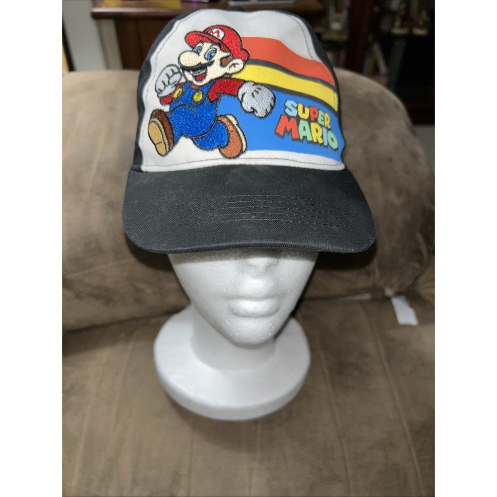 Super Mario Bros Hat Kids Child OS one size fits‎ most Strap back